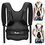 Pawaboo Pet Dog Front Carrier Backpacks, Legs Out Pet Carrier Backpack for Dogs, Adjustable Easy-fit Dog Chest Carriers for Small Medium Dogs Hands Free for Travel Hiking Cycling Camping, M, Black