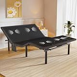 Amada Queen Adjustable Bed Frame with Massage, Head & Foot Incline, Wireless Remote, 4 Built-in USB Ports, LED Night Light, 4 Height-Adjustable Legs, Electric Bed Base, 01B-Q1