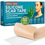 TARGET CONTROL Scar Tape, Scar Sheets & Scar Patches – Silicone Scar Patches for Surgical Scars, C-Section Silicone Strips, Medical Grade Aloe Vera Scar Tape for Face and Body