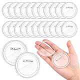 Bignc 2.3 Inch Clear Acrylic Button Pins - 40 Pack DIY Custom Design Buttons, Pin Backs & Blanks for Sublimation, Crafts, Photo Badges for DIY Gifts & School Projects,Teams, Events Badges