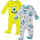Disney Pixar Monsters Inc. Mike Sully Newborn Baby Boys 2 Pack Zip Up Snap Cosplay Sleep N' Plays 6-9 Months