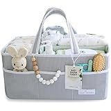 Lily Miles Baby Diaper Caddy Organizer - Large Tote Bag for Newborn essentials Boy or Girl - Baby Shower Basket - Nursery Must Haves - Registry Favorites - Newborn Caddie Car Organizer