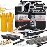 Welding Machine Handheld,20-120A 110V Portable Stick Welder 20pcs Rods,IGBT Hand Held Welder Machine withHot Start Arc Force Anti-stick ARC Welder Gun,6 Variable Current Adjustment (Grayish black)