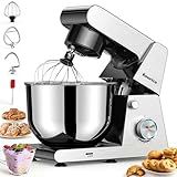 Stand Mixer Body with Stainless Steel Cladding Pro-Grade Powerful Kitchen Mixer for Baking Bread Dough Cake 10+p Speed Tilt-Head Electric Food Mixer With 6.5QT Bowl Dough Hook Wire Whisk Flat Beater