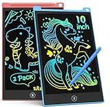 TECJOE 10 Inch 2 Pack LCD Writing Tablet, Colorful Doodle Board Drawing Tablet for Kids, No Mess Toddler Travel Learning Toys, Christmas Birthday Gifts for 3 4 5 6 7 8 Year Old Boys Girls Preschooler