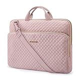 BAGSMART 15.6 Inch Laptop Case Sleeve Compatible with MacBook Pro 16 Inch,15.6 Inch HP,Dell,Acer Aspire,Asus Notebook, Lightweight Laptop Bag for Women with Shoulder Strap,Pocket,Handle, Pink