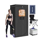 Veloqore Portable Sauna, Steam Sauna for Relaxation, Detox and Muscle Relief, Personal Indoor Sauna Box with 3L/1500W Steamer, 9 Levels Up to 140°F Portable Sauna for Home, Bedroom, Living Room
