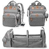Astro alan Baby Diaper Bag with Changing Station, Waterproof Diaper Bag Backpack for Moms Dads with USB Charging Port, Baby Shower Gifts, Baby essentials,Grey