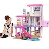 Barbie Dreamhouse (3.75-ft) 3-Story Dollhouse Playset with Pool & Slide, Party Room, Elevator, Puppy Play Area, Customizable Lights & Sounds, 75+ Pieces, Gift for 3 to 7 Year Olds (Amazon Exclusive)
