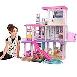Barbie Dreamhouse (3.75-ft) 3-Story Dollhouse Playset with Pool & Slide, Party Room, Elevator, Puppy Play Area, Customizable Lights & Sounds, 75+ Pieces, Gift for 3 to 7 Year Olds (Amazon Exclusive)