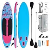 KMFurnila Inflatable Stand Up Paddle Board for All Skill Levels - Portable SUP Paddleboard with Premium Accessories, Durable Construction & Non-Slip Deck for Water Sports Adventures