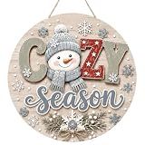 Winter Decorations - 2D Printed Flat Cozy Season Door Sign for Front Door