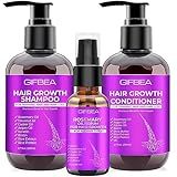 Hair Growth Shampoo and Conditioner Set With Rosemary, Biotin, Argan, and Castor Oils for Thinning, Damaged, Curly Hair