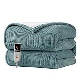 Heated Blanket Electric Blanket Throw 50''X60''-Heating Throw with 6 Heat Settings-2-10 Hours Auto Off,ETL Certified,Machine Washable (Green)