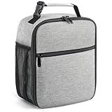 Lunch Bag for Men/Women, Reusable Lunchbox for Adult, Small Insulated Lunch box, Lunch Tote Bag for Office, Work, Picnic - Grey
