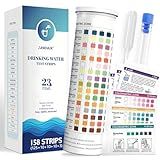 23 in 1 Drinking Water Testing Kit with Bacteria Test, 158 Strips Water Test Kit for Tap & Well Water, Tests Hardness, Chlorine, Copper, Iron, Lead, pH, Alkalinity and More