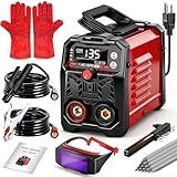 110V Portable Welding Machine, 2 In 1 Stick Welder/Lift Tig Welder Machine, 20-135A IGBT Inverter Mini Welder With Hot Start,Arc Force And Anti-Stick, For Home Diy Arc Welder Auto Repair(Red)