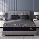 EGOHOME 12 Inch Queen Memory Foam Mattress for Back Pain, Cooling Copper Gel Bed in a Box, Foam Made in USA, CertiPUR-US Certified, Therapeutic Medium Firm, Double 60x80x12 Black