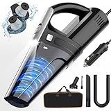 DRECELL Car Vacuum, Portable Vacuum Cleaner with Powerful 7000PA Suction, DC 12V Power 16.4Ft Cord Vacuum Cleaner, LED Light, 0.33L Capacity, Car Accessories for Men/Women