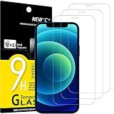 NEW'C 3 Pack Designed for iPhone 12,iPhone 12 Pro Screen Protector (6.1"), Enhanced Tempered Glass Protection, Case Friendly Bubble Free Ultra Resistant
