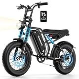 GREATWORK 2500W Peak Electric Bike for Adults, 1200Wh Removable Battery, Max 37MPH & 100 Miles Electric Dirt Bike with Full Suspension, 20"x4" Fat Tire Motorcycle Style Commuter Ebike for Men Women