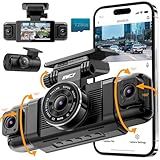 IIWEY N5 4 Channel Dash Cam 360° View, 1080P Front and Rear Inside, Left Right Dash Camera for Cars, 8 IR Lamps Night Vision, 5G WiFi & APP Control, G-Sensor, Parking Mode, with a Free 128GB SD Card