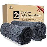 R RUCKERCO Microfiber Towels for Cars 2-Pack, 1300 GSM Ultra-Soft Microfiber, 35" x 27.5" & 19.7" x 11.8" Towels are Great for Car and Home Cleanups, No Streaks, Scratches Or Water Spots