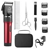 Sminiker Low Noise Horses Clippers Rechargeable Cordless Pet Clippers Grooming Kit with Storage Bag 5 Speed Professional Animal Clippers Pet Grooming Kit