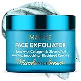 MAREE Face Exfoliator – Microdermabrasion Facial Scrub & Exfoliating Face Wash for Women – Collagen & Glycolic Acid – Gentle Scrub and Exfoliant – Men Exfoliating Scrubber – Exfoliante Facial Cleanser