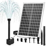 Jbobbju 20W Solar Fountain Pump, Independent Solar Powered Water Fountain, 7.5FT Max Lift & 16.4FT Long Cord, Outdoor Water Pump for Bird Bath, Garden, Pond, Patio
