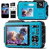 5K Underwater Digital Camera,64MP Waterproof Camera,16FT Floating Camera for Snorkeling,Scuba Diving,Surfing,Swimming & Kayaking,Autofocus,Dual-Screen,16X Zoom,Fill Light,32GB Card,Type-C Rechargeable