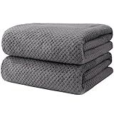 HOMEXCEL Bath Towels Pack of 2, (27 x 54 Inches) Microfiber Ultra Soft Highly Absorbent Bath Towel Set, Lightweight and Quick Drying Towels for Body, Sport, Yoga, SPA, Fitness, Grey