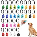Kegeeei 30 Pcs Dog Training Clicker with Wrist Strap, Pet Behavioral Training Clickers for Puppy Dogs Cats Birds Horses, Multicolor