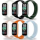 BABEJIA 6 Pack Repalcement Bands Compatible with Amazfit Band 7, Sporty Soft TPU Straps, Breathable, Adjustable, Quick Release