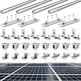 Tandefio Solar Panel Mounting Kit for 4-5 Solar Panels, Panel Kit for Shingle Roof, Adjustable with Clamps, L Shape Brackets, 88 Inch Rails(Silver)