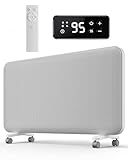 YEW Convection Infrared Space Heaters, 1500W Electric Heater with Whole-Room Heating, Remote,24H Timer, Thermostat,Standing or Wall Mount, Energy Efficient Quiet Heater for Indoor Bedroom, Office