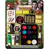 Spooktacular Creations 25 PCS Halloween Family Makeup Kit, 12 Color Special Effect Face Body Paint, Costume Makeup, Zombie Cosplay, Wounds, Injuries & Blood for Halloween Party Supplies