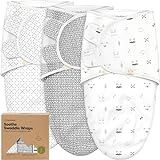 KeaBabies 3-Pack Organic Baby Swaddle Sleep Sacks - Swaddles for Newborns, Infant 0-3 Months, Baby Girls, Boys, Soft & Snug Newborn Sleep Sack, Nursery Swaddling Blankets (Nordic)