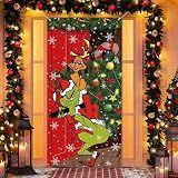 Green Christmas Decorations Door Cover Merry Christmas Door Cover 6 X 3ft Black Buffalo Grid Flag Photography Banner Christmas Xmas Winter Holiday HOM