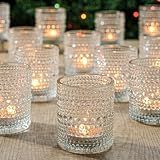 TRIRITE 24 Pack Votive Candle Holders, Clear Glass Tea Light Candle Holder