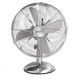 BEYOND BREEZE 12 Inch Retro Oscillating Table Fan, All Metal Desk Fan with 3-Speed and 80° Wide Oscillation, Perfect for Home and Office