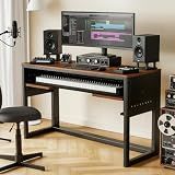 61 Key Music Studio Desk, 47.2" Recording Desk with Sliding Keyboard Tray