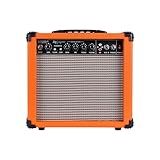 Leo Jaymz 20W Electric Guitar Amplifier - Clean and Distortion Channel - 3 Band Equalization and CD Line Input - Recording Studio, Practice Room, Small Courtyard (6.5", Orange)