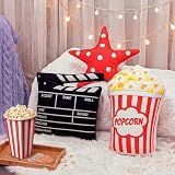Tingjoo 3 Pcs Movie Night Throw Pillows 11 Inch Popcorn Star,Movie Night