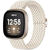 Maledan Stylish Band Compatible for Fitbit Sense/Versa 3/Fitbit Versa 4/Sense 2 Bands Women Men, Nylon Stretchy Solo Loop Sport Bracelet Replacement Bands for Sense/Versa 3/4 Smartwatch Accessories