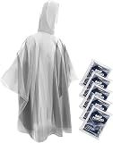 Hagon PRO Disposable Rain Ponchos for Adults (5 Pack)
