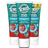 Tom's of Maine Natural Kid's Fluoride Free Toothpaste, Ages 2+, Silly Strawberry, 5.1 oz. 3-Pack (back in original formula)