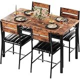 IRONCK Dining Table Set for 4, Rustic Brown
