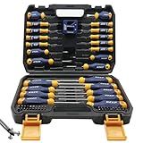 SUNHZMCKP Magnetic Screwdriver Set 66-Piece, S2- Alloy Tool Steel, Includes Slotted/Phillips/Torx Mini Precision Screwdrivers, Replaceable Screwdriver Bits With Sturdy tool box