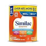 Similac Sensitive Infant Formula, for Fussiness & Gas Due to Lactose Sensitivity, Baby Formula Powder, 29.8-oz Value Can